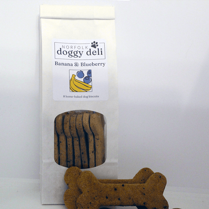 Large Banana and Blueberry Dog Biscuits